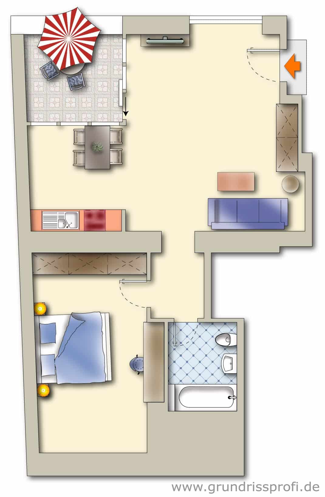 Apartment 1 Grundriss von der Wohnung