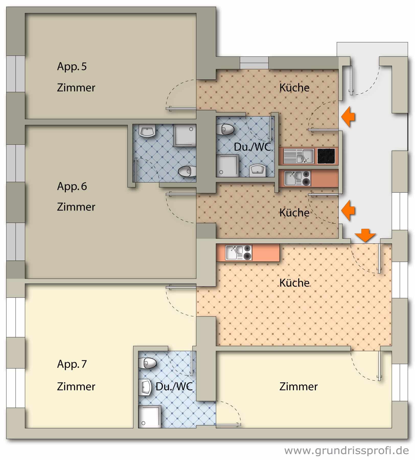 Apartment 7 ground plan of the floor