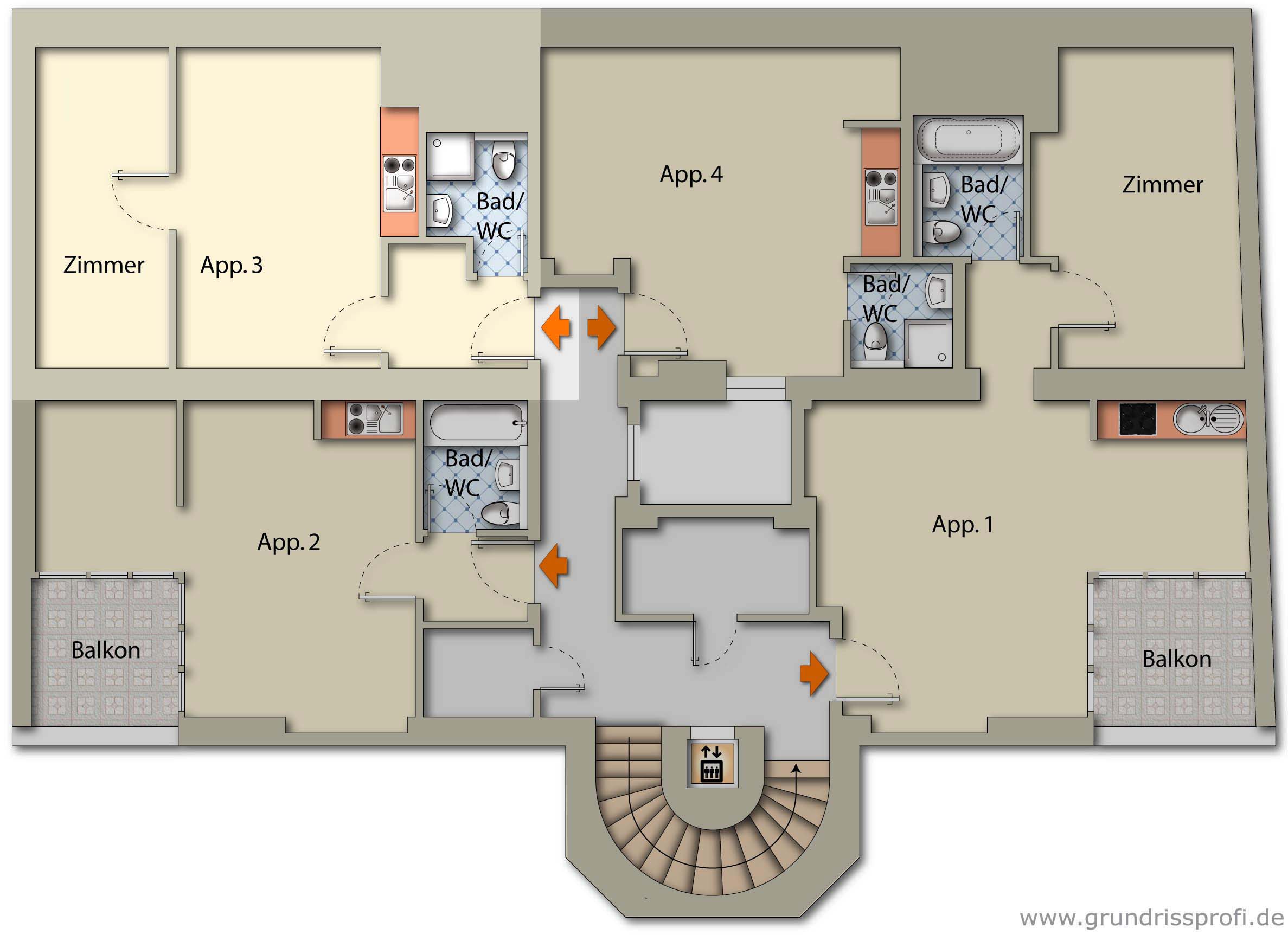 Apartment 3 Ground plan floor