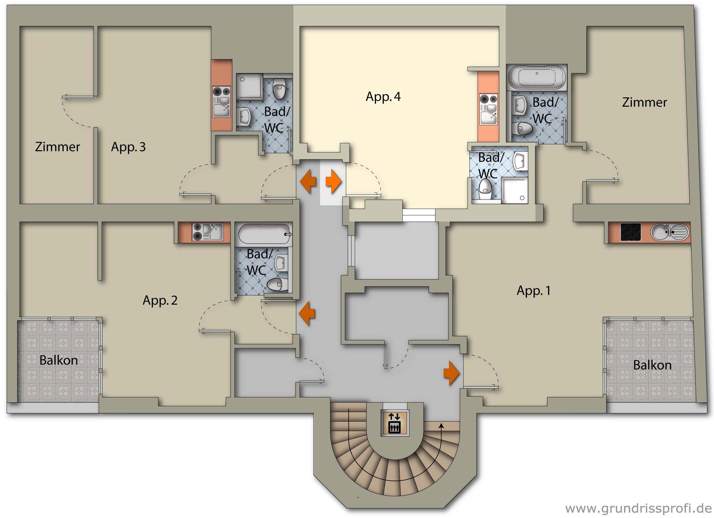 Apartment 4 Ground plan floor