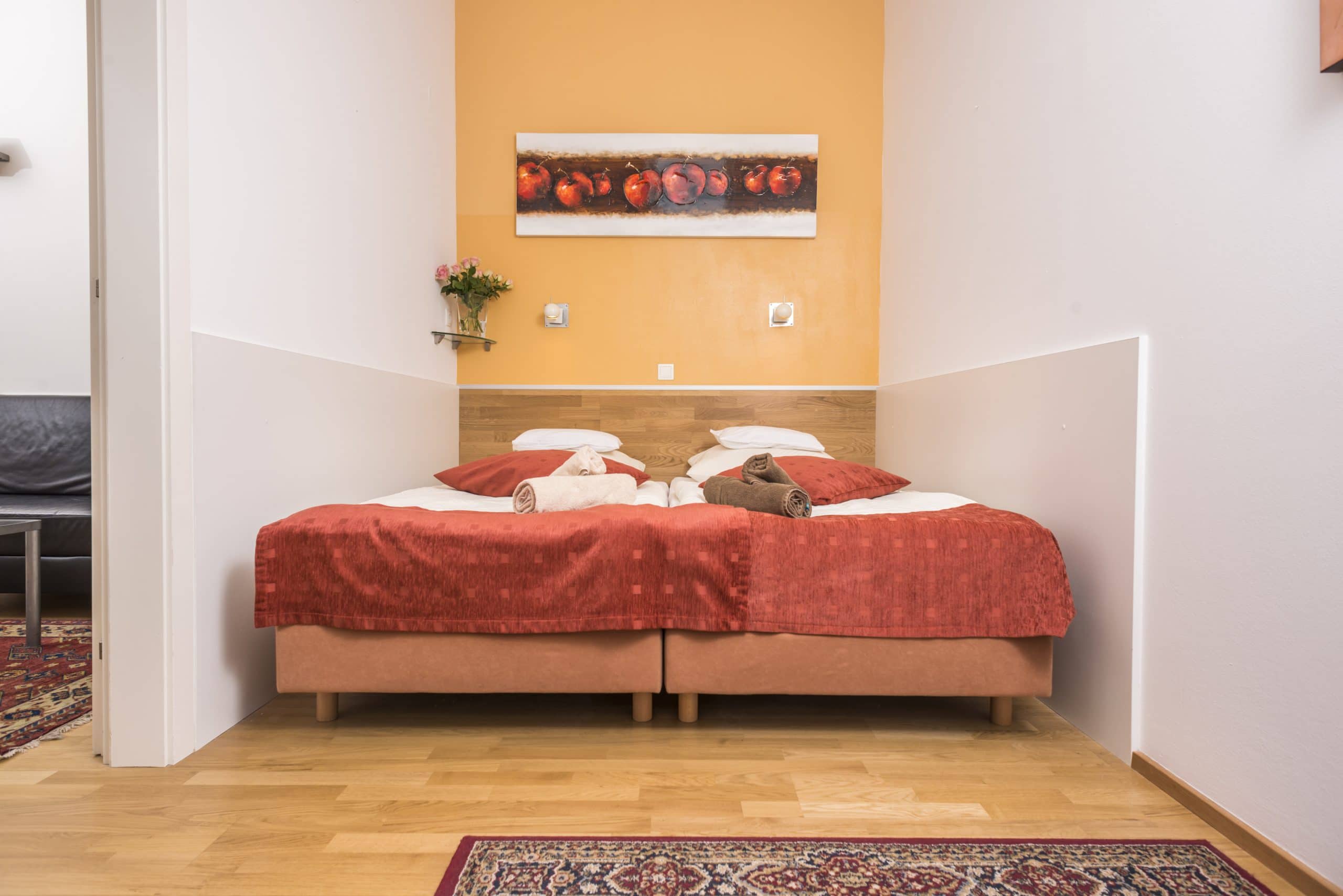 Apartment 3 Schlafzimmer mit Doppelbett