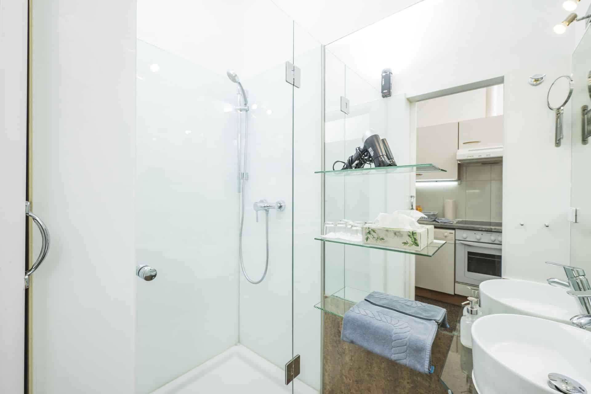 Apartment 8 bathroom with shower