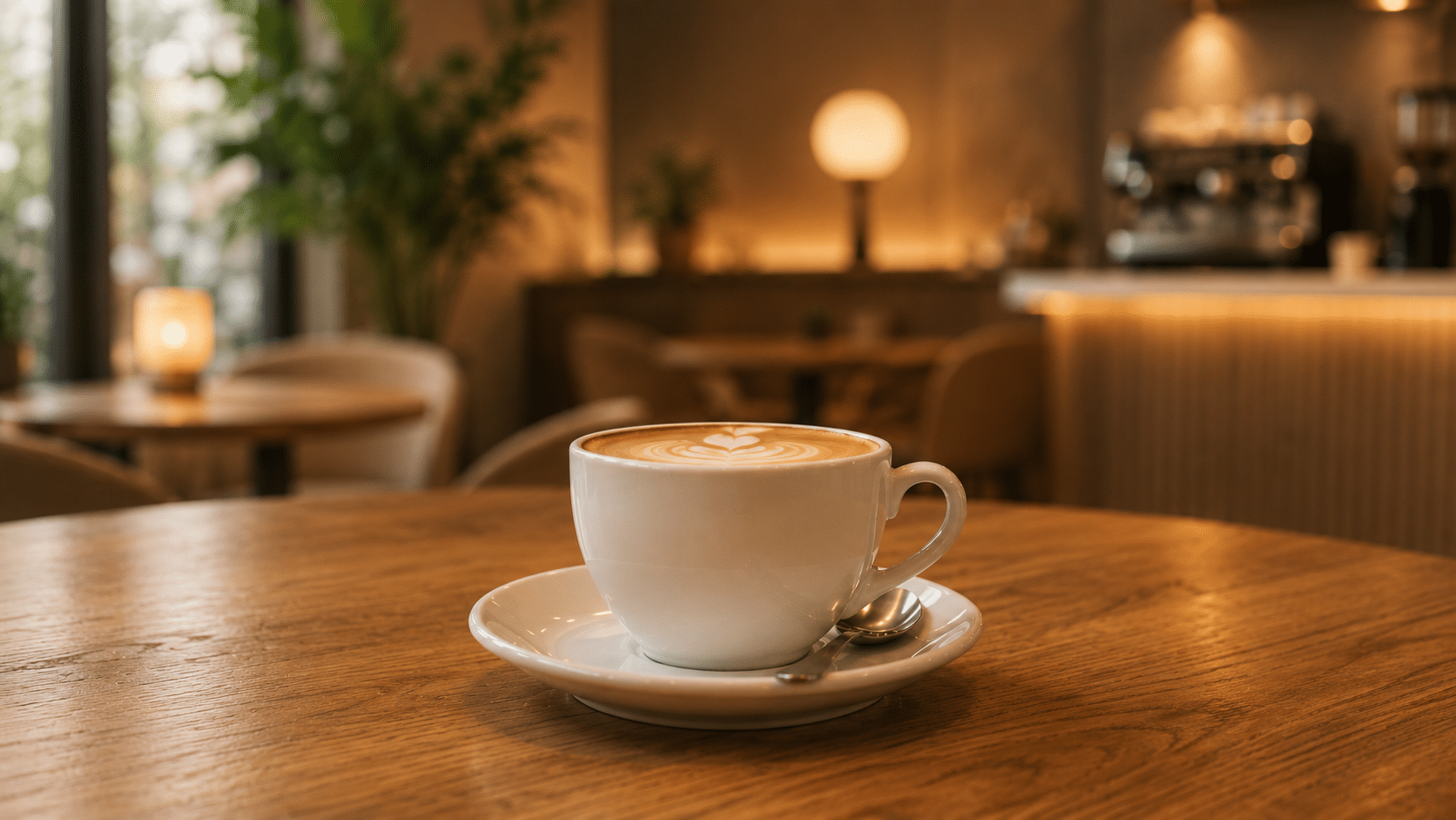 Tasse Kaffee auf Holztisch