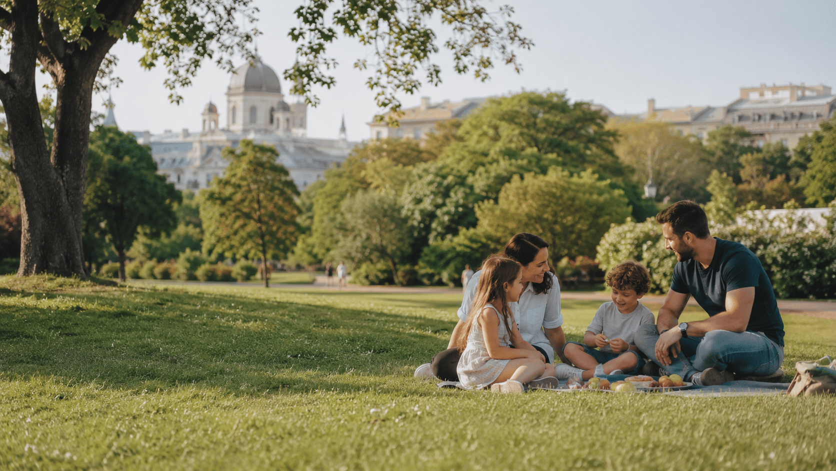 Familie in einem Wiener Park
